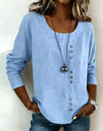 Quillane - T-shirt met Ronde Hals en Lange Mouwen