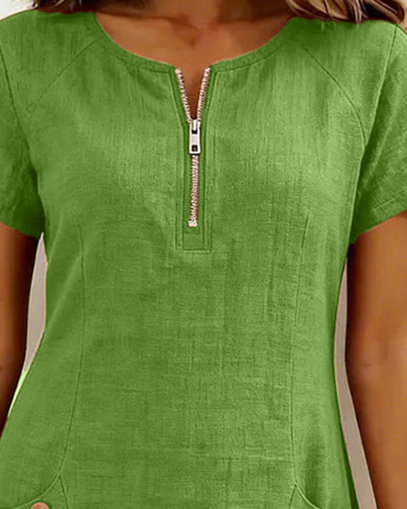 Alythessa - Elegante korte jurk voor dames met comfortabele zakken