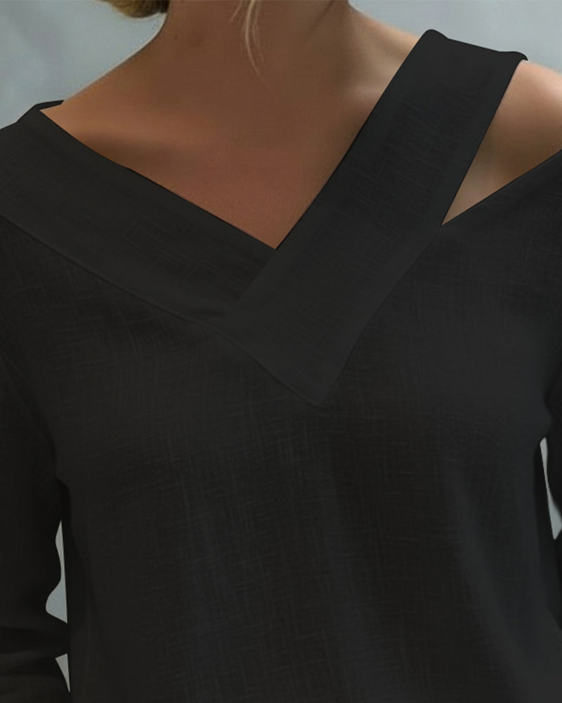 Melyra - Elegante Top met Asymmetrische V-Hals