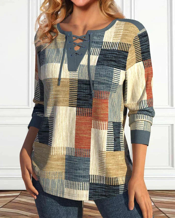 Erin -Top met geometrische print