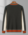 Norbert - Gebreide V-hals Vest met Contrasterende Details
