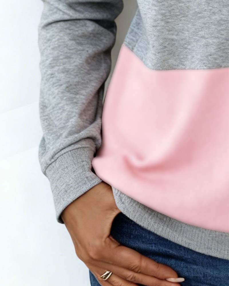 Dorinavelle - Sweat Colorblock Met Comfortabele Ritssluiting