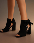 Ophalyra - Sandalen met Vierkante Hak en Elegante Knoop met Open Neus