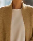 Queliralyne - Oversized Gebreide Cardigan Beige Zand