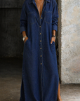 Jasmoria - Lange denim overhemd jurk voor dames