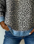 Averelisse - Casual Jeans Patchwork Leoprint Trui