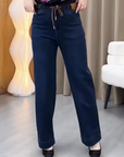 Lunarae - Wijde Katoenen Broek met Elastische Taille voor Casual Gebruik