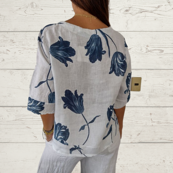 Evorra - Elegante Bloemenprint Top