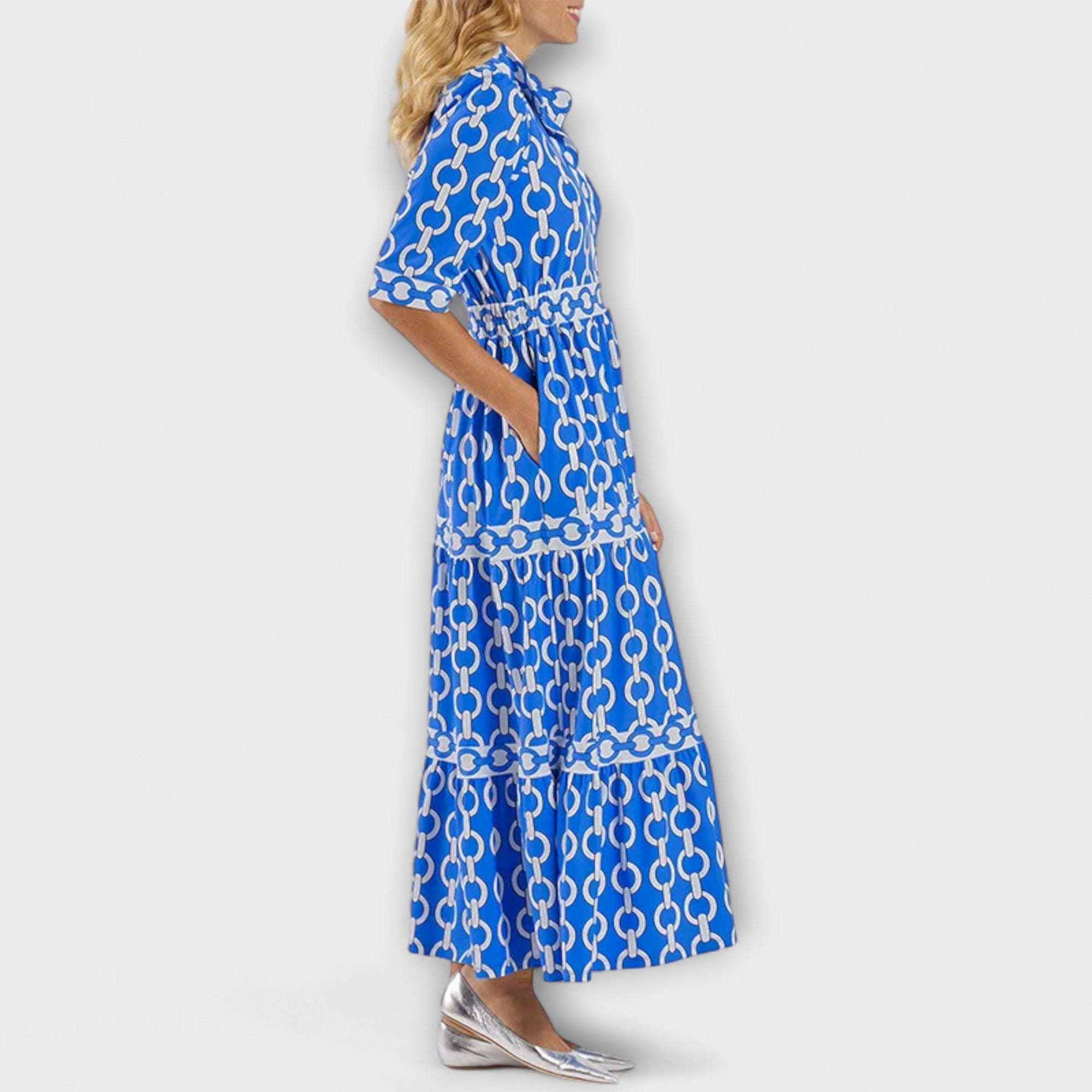 Corinna - midi-jurk met kettingmotief