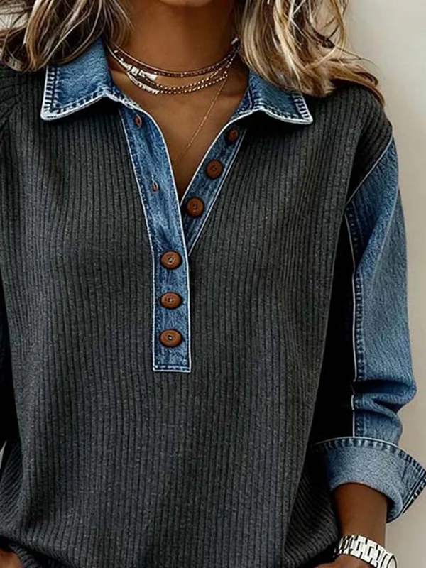 Marisolenne - Casual Sweatshirt met Contrasterende Stiksels