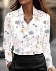 Laureline - Glimmende Blouse met Geplooide Kraag - Chic & Tijdloos