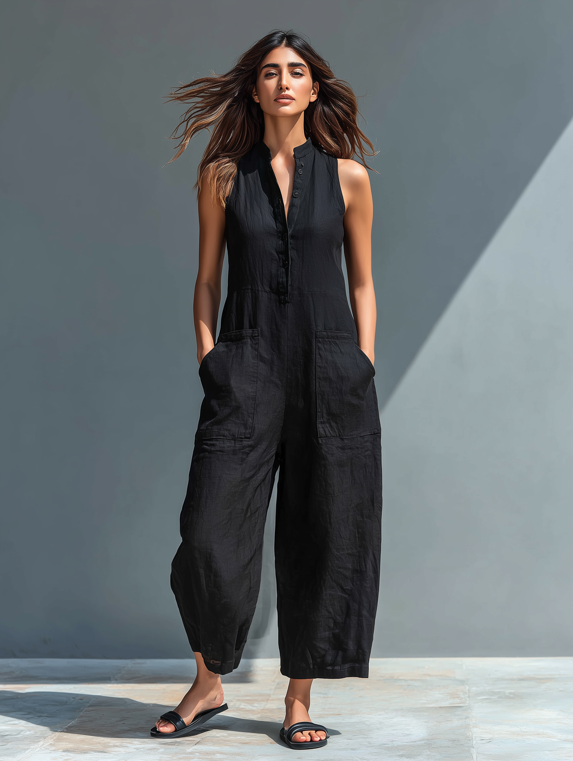 Soraya - Ruime Mouwloze Jumpsuit voor Vrouwen