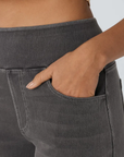 Ruvessa - Dames jeans met hoge taille brede pijpen zeer rekbaar moderne snit