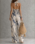 Gavelynn - Dames jumpsuit met halternek en wijde benen