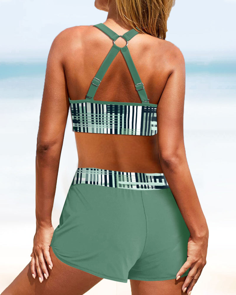 Janette - Elegante hooggetailleerde geribbelde bikini