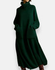 Alyndra - Lange Tricot Jurk met Hoge Hals