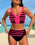Laluna® Gestreepte bikini met hoge taille – flatterende taille, tijdloze streepjeslook