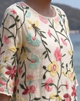 Elyrae - Midi-jurk voor dames met geborduurde bloemen in meerdere kleuren