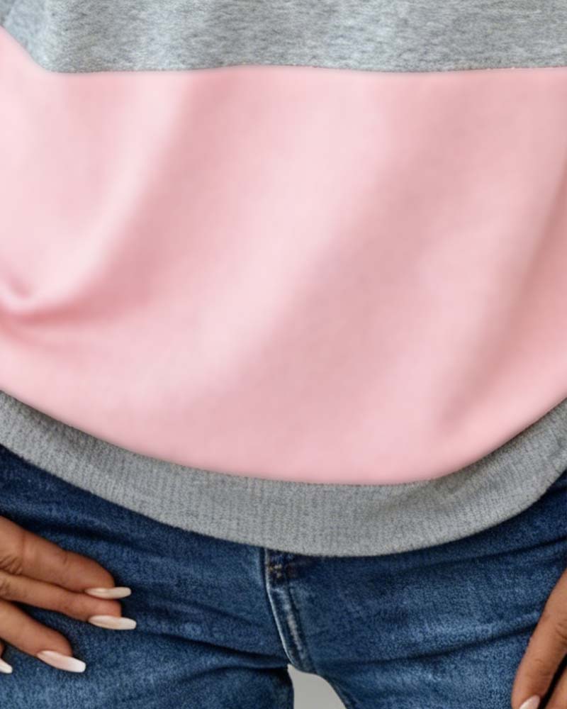 Dorinavelle - Sweat Colorblock Met Comfortabele Ritssluiting