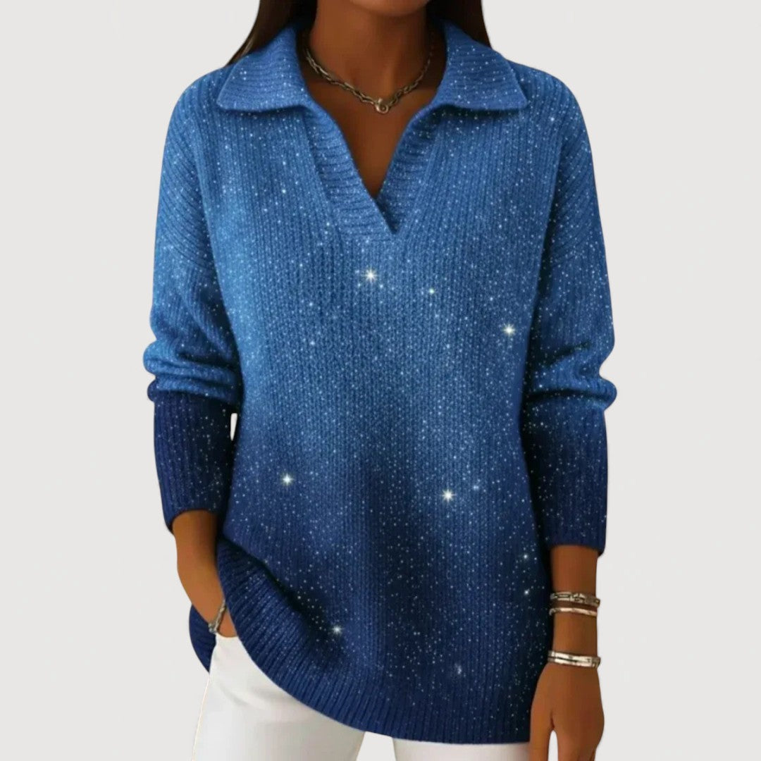 Eliravelle – Glanzende Trui met Elegante en Casual Stijl