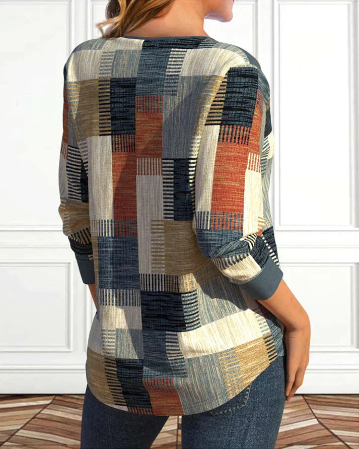 Erin -Top met geometrische print
