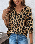 Astoria - Blouse met Halve Mouwen in Luipaardprint Groot