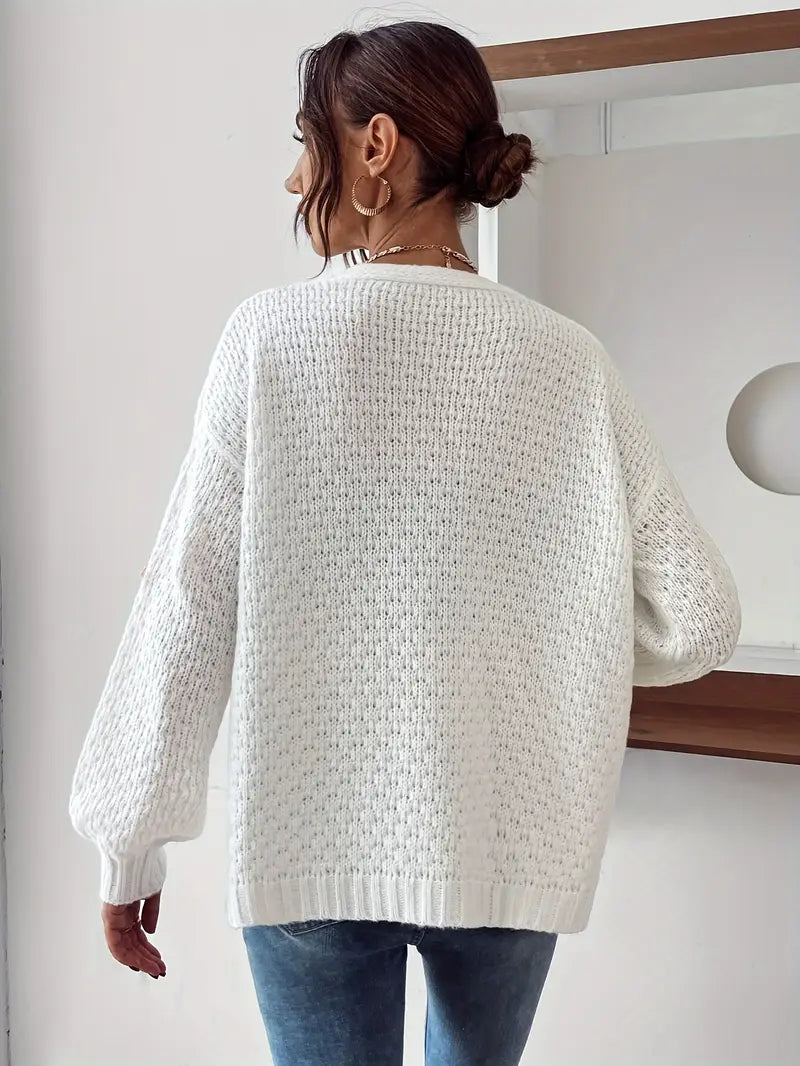 Risette - Gebreid gebloemd vest
