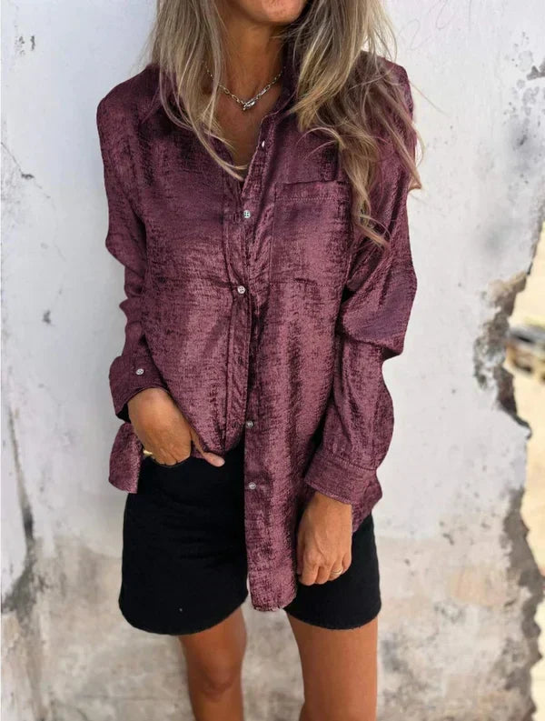 Linda - Suede look blouse