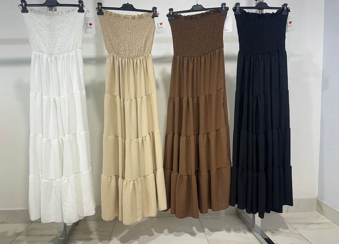 Brisaya - Elegante Strapless Maxi Dress