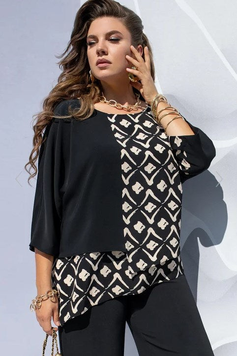 Evaria - Elegante Blouse met Ronde Hals voor Dames