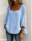 Glyressa - Elegante Damesblouse met Vierkante Hals