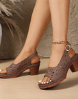 Cirethia - Dames sandalen met comfortabele hak en open ontwerp