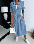 Ellie - Chic Denim Midi Dress