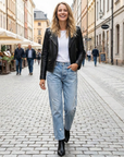 Cazira - Dames Jeans Rechstreeks Cropped Denim Moderne Comfort