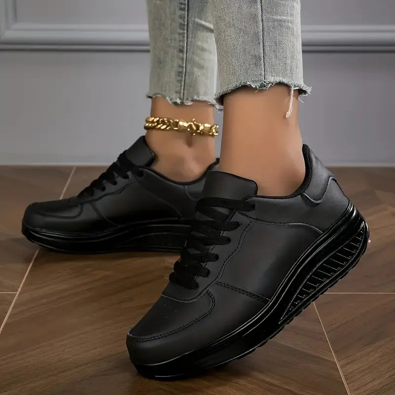 Brelina - Dames sneakers met plateauzool en veters van synthetisch leer voor dagelijks comfort