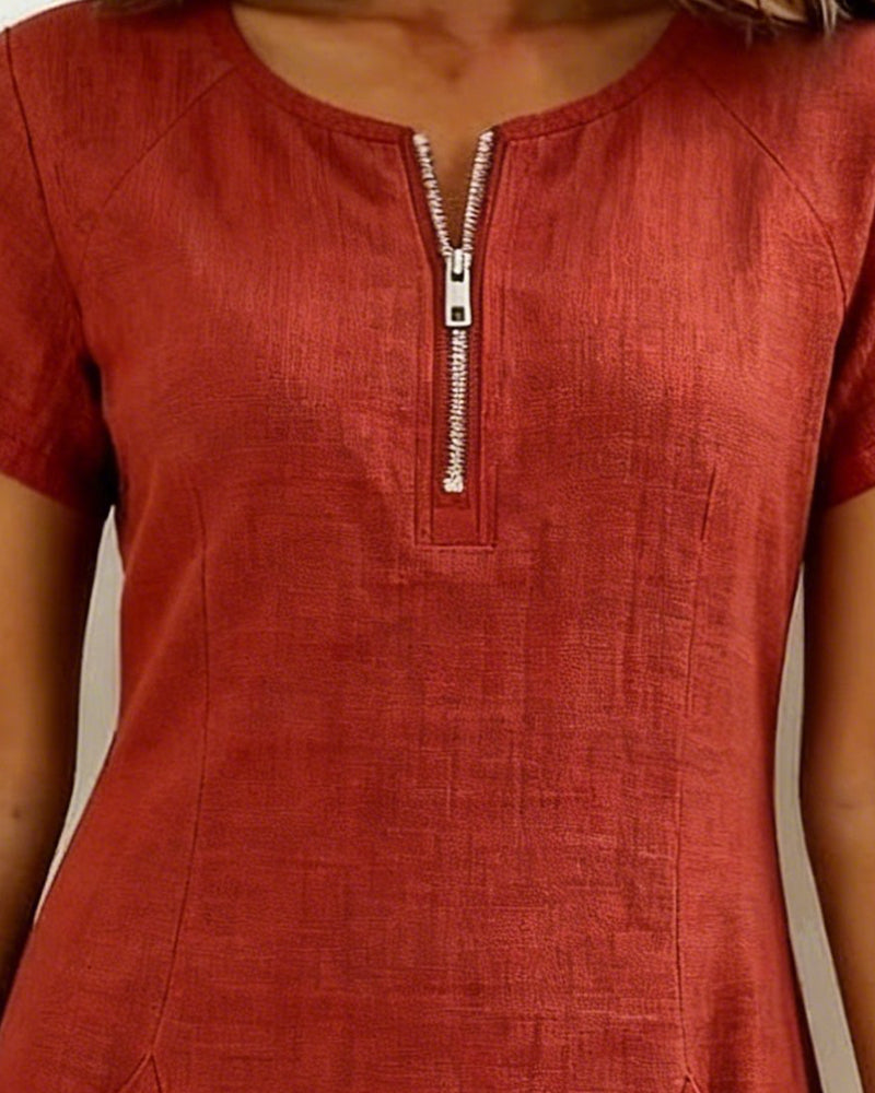 Alythessa - Elegante korte jurk voor dames met comfortabele zakken