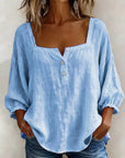 Glyressa - Elegante Damesblouse met Vierkante Hals