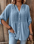 Hylora - Elegante Blouse met V-hals en Knopen