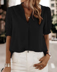 Flore - Blouse met korte mouwen en een V-hals