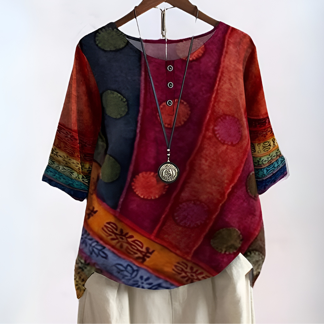 Elvoria - Zachte en Flatterende Boheemse Blouse