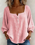 Glyressa - Elegante Damesblouse met Vierkante Hals