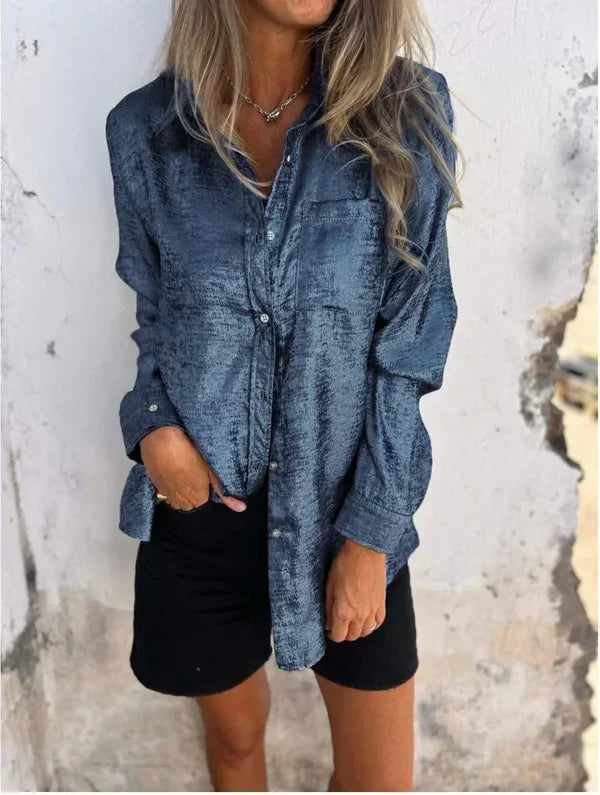 Linda - Suede look blouse