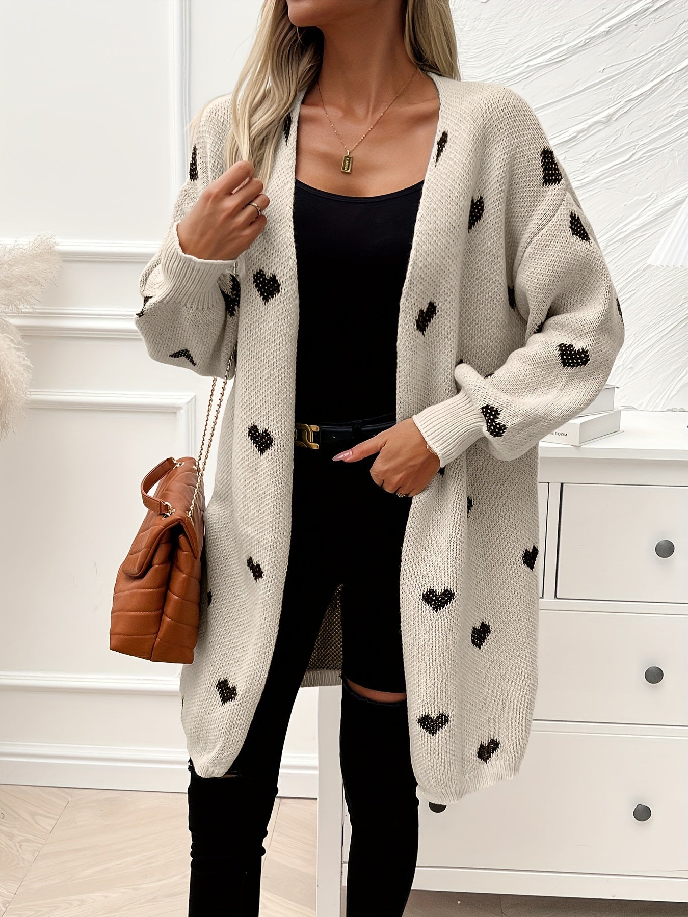 Rochelle - Gebreide Cardigan met Hartmotief
