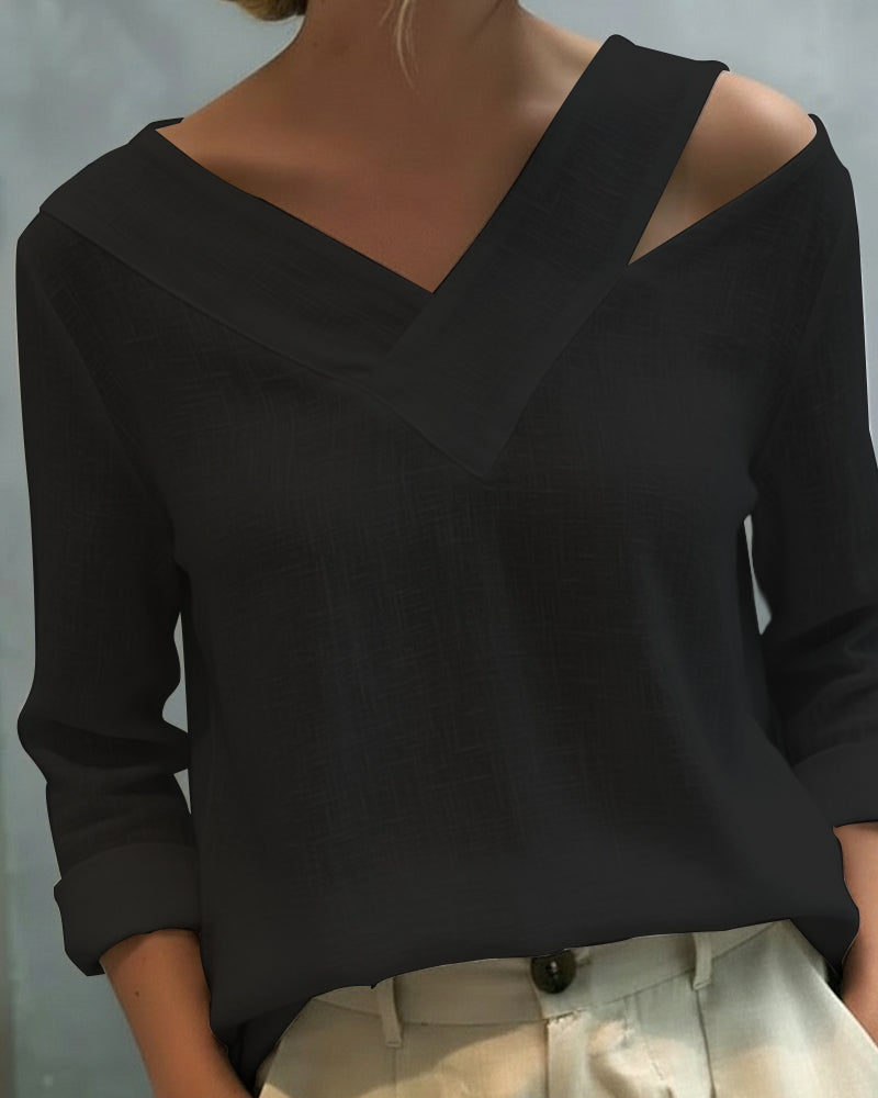 Melyra - Elegante Top met Asymmetrische V-Hals