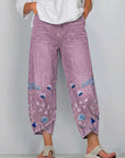 Fiorixa - Dames denim broek met borduurwerk in casual rechte snit
