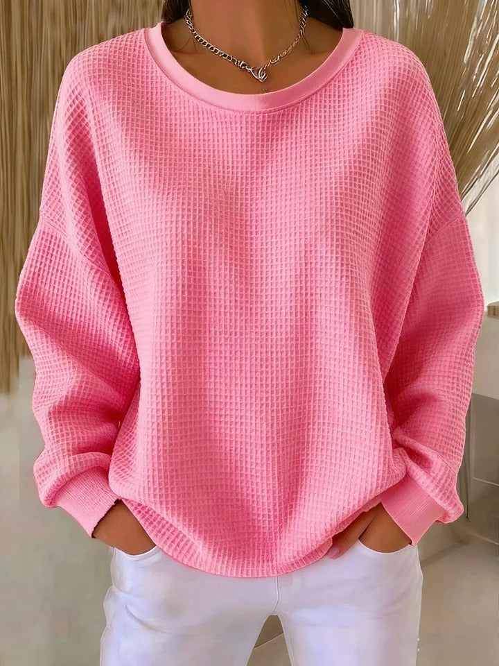 Rhosavienne – Textured Sweater met Zachte Comfort