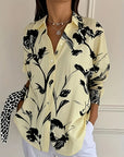 Selavynne - Bloemenprint Blouse met Lange Mouwen