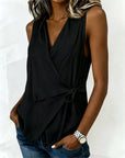 Sylethra - Dames asymmetrische mouwloze top met wikkellook voor de zomer