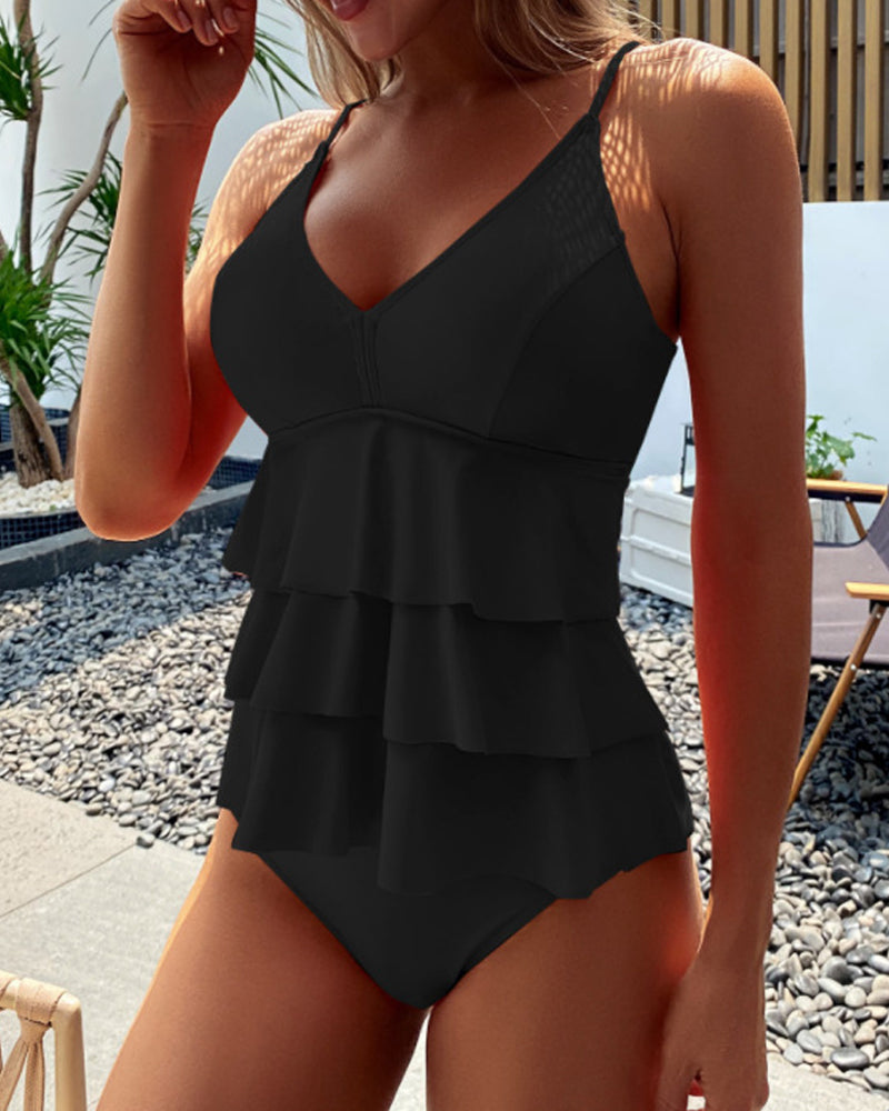 Lia - Elegant badpak met verfijnde franjes