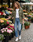 Cazira - Dames Jeans Rechstreeks Cropped Denim Moderne Comfort